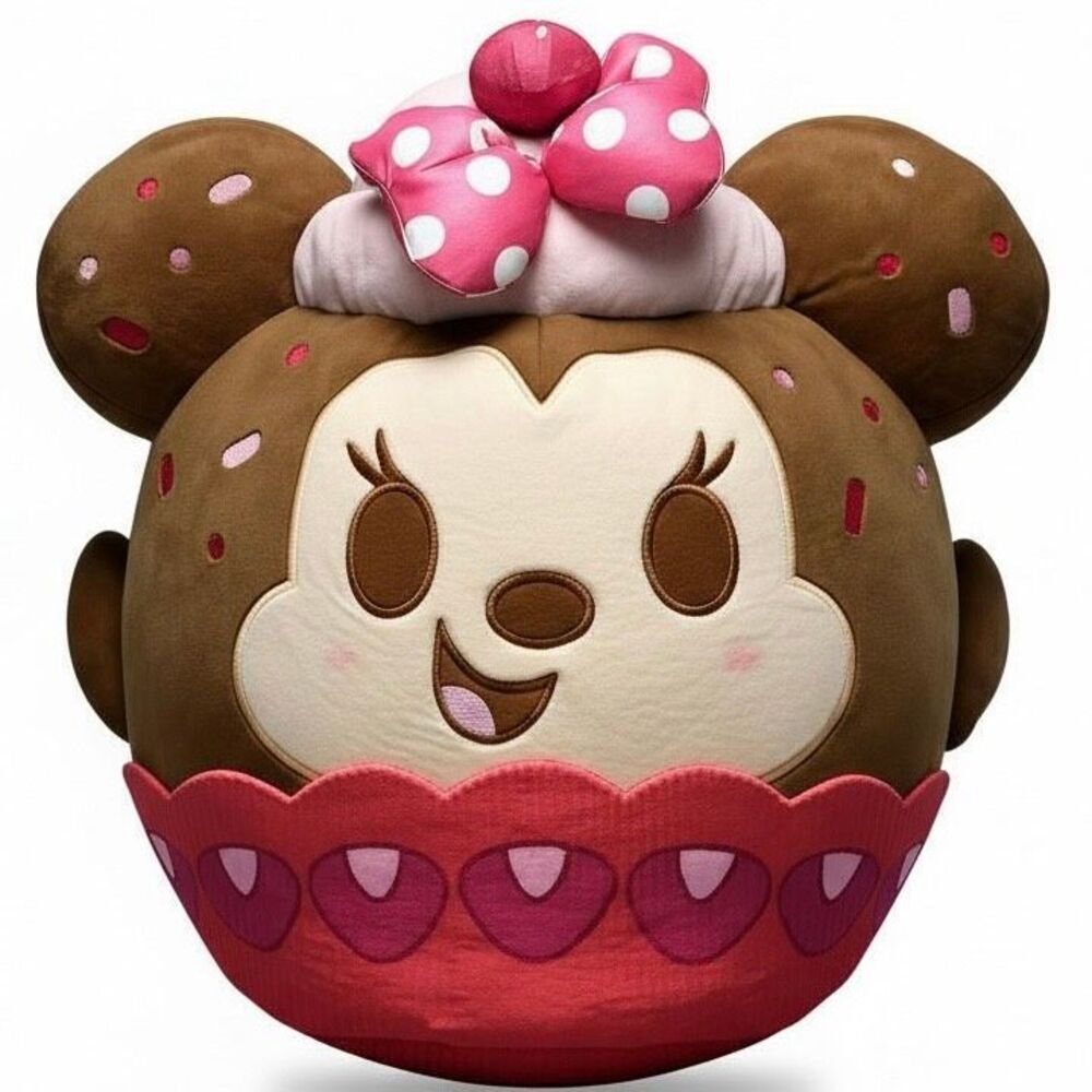 Disney Minnie Mouse Munchlings Cupcake Plush Brown Pink Soft Toy 16.5” Scented